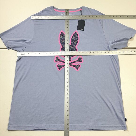 Psycho Bunny Men's Belmont Graphic Tee Logo 3XL Big And Tall Purple Pima Cotton - Picture 4 of 7